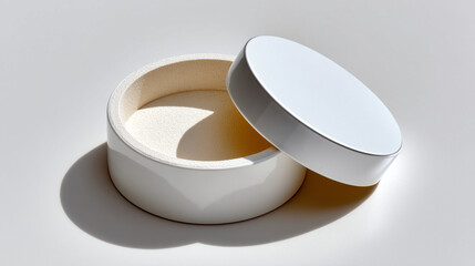 Modern White Mirror Box on Soft Background with Elegant Design and Subtle Shadows for Creative Use