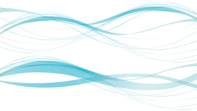 水色の流れる曲線2　16:9 Flowing Lines Series:Light blue flowing curve 2