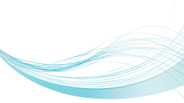 水色の流れる曲線3　16:9 Flowing Lines Series:Light blue flowing curve 3