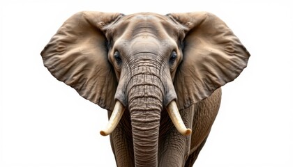 Obraz premium Majestic elephant close-up wildlife sanctuary animal portrait natural habitat front view wildlife conservation