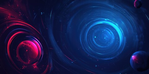 Nebula Dance Cosmic swirls of blue and magenta energy flow in space.