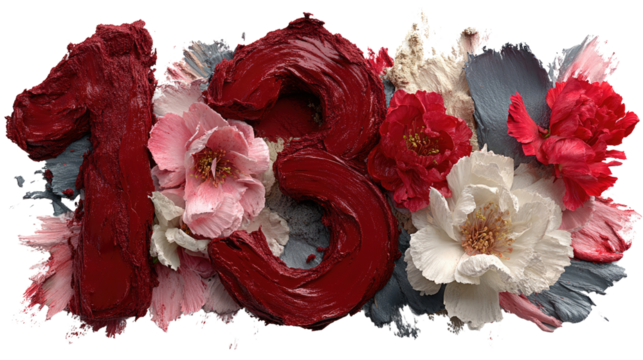 Number 13: An artistic number 13 is composed of lush flowers. The image captures a creative blend of numerical representation and botanical beauty.
