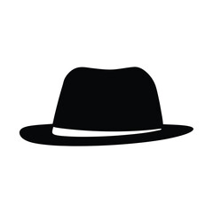 trilby vector silhouette icon, black and white illustration of footwear.