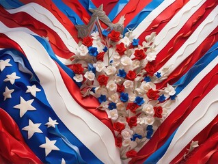 United States Celebration Background with Flag Elements