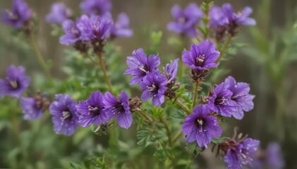 Close-up of a vibrant purple Veronica speciosa flower , weed, close-up, nature