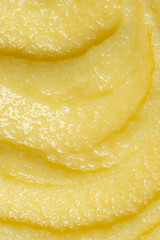Shiny Golden Ghee Butter Texture Close Up Top View