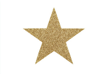 Obraz premium Shining gold star decoration on white background for events and celebrations