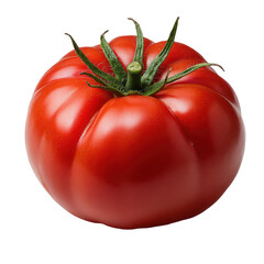 Fresh ripe red tomato vegetable isolated on black background close up view on transparent background