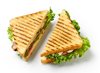 club sandwich on white background