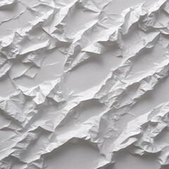 Fototapeta premium Crumpled white paper, textured surface, uneven folds, close-up, simple, minimal