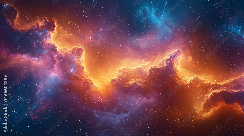 Wall mural abstract swirling nebula clouds forming harmonious cosmic patterns