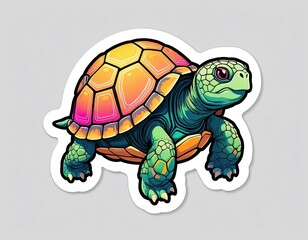 Vibrant Pixel Art Turtle Sticker