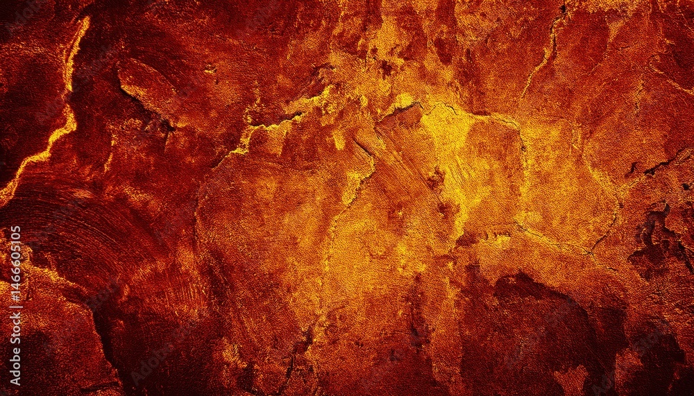 Poster  fiery textured abstract background with cracked surface in vibrant orange and deep red tones for web design and branding