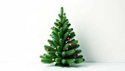 A perfectly symmetrical evergreen Christmas tree, isolated on white , conifer, celebration, celebration