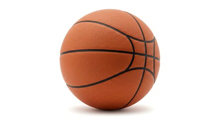 Fototapeta premium Classic Orange Basketball on White Background
