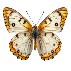White and orange butterfly wings insect nature wildlife macro closeup art on transparent background