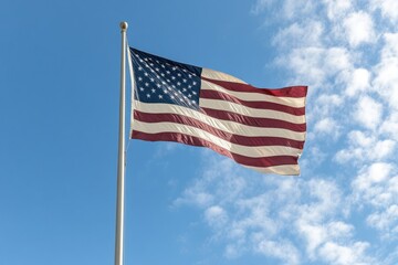 Fototapeta premium African American flag being raised during Emancipation Day celebration