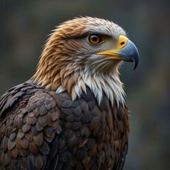 Obraz premium A majestic brown eagle perched on a rock.