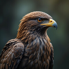 Obraz premium A majestic brown eagle perched on a rock.