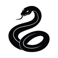 Curled Rattlesnake Sleek Vector Silhouette