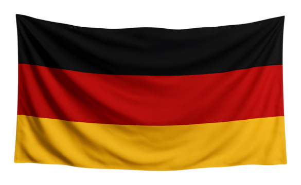 flag of germany isolated on transparent background, extracted, png file