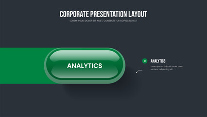Enterprise Innovation Presentation Layout Vector Illustration. Service Planning One Element Diagram Slide Template. Market Visualization 1 Option Infographic Frame Design.