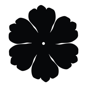 Black and white illustration of verbena , flower silhouette vector designs.