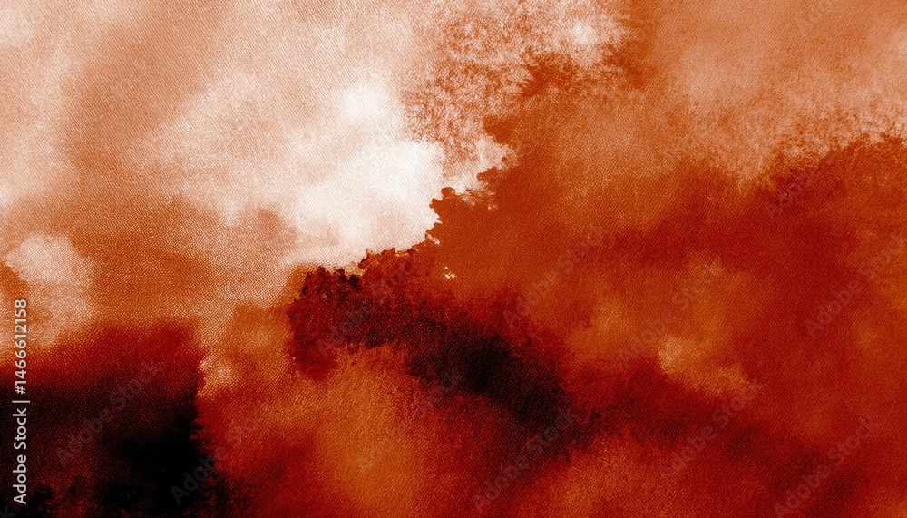 Poster textured burnt sienna watercolor cloudscape on canvas background for abstract web design, branding, 