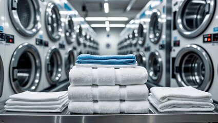 Professional laundry service with neatly folded linens