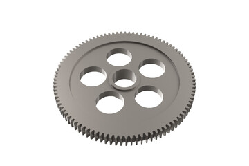 Industrial Steel Gear Wheel for Machinery Power Transmission Replacement Gear for Industrial Equipmen Gray Metal Gear with Fine Teeth on a PNG Transparent Background