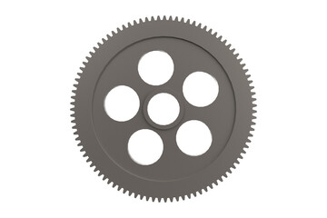 Industrial Steel Gear Wheel for Machinery Power Transmission Replacement Gear for Industrial Equipmen Gray Metal Gear with Fine Teeth on a PNG Transparent Background