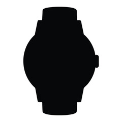 watches vector silhouette icon, black and white illustration of footwear.