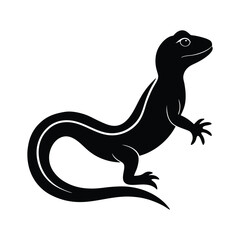 Sitting Salamander Sleek Vector Silhouette
