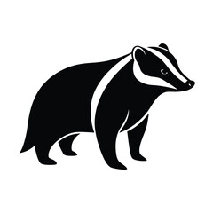 Standing Badger Sleek Vector Silhouette