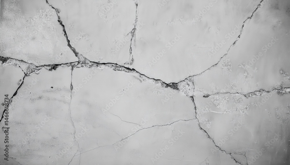 Poster cracked concrete texture with dark fractures and fine surface grain for background, web design, post
