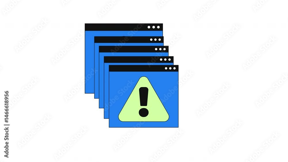 Poster security lock to system alerts transition 2d onboarding ui animation. secure browser window with pad