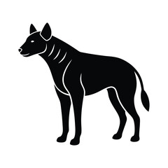 Standing Hyena Sleek Vector Silhouette