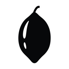 white sapote vector silhouette icon, black and white illustration of fruits.