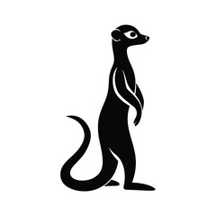 Standing Meerkat Sleek Vector Silhouette