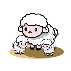 Group of sheep illustration