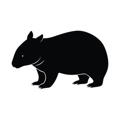 Standing Wombat Sleek Vector Silhouette