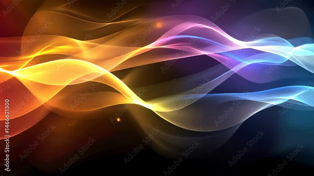 Canvas Prints luminous waveforms: abstract symphony of color and light