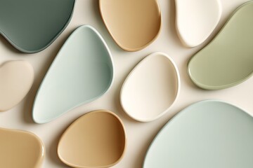 Biomorphic product mockup with organic shapes and colors