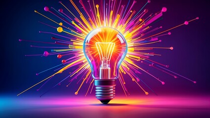Vibrant light bulb symbolizing creative innovation