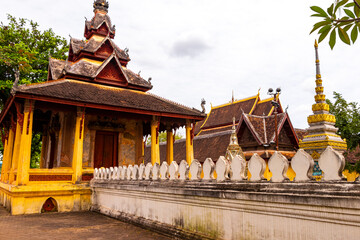 Wat Si Saket buddhist buddha temple in Vientiane Laos.