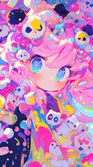 Fototapeta premium Colorful anime style