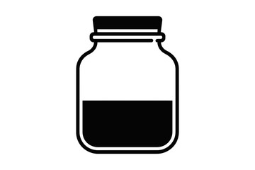 Filled jar vector icon bottle container element