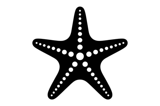 Black starfish illustration with white circles