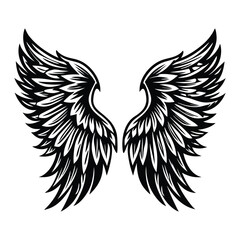 Angel wings vector illustration clip art design element, Wings icons silhouette vector