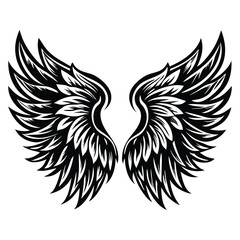 Angel wings vector illustration clip art design element, Wings icons silhouette vector